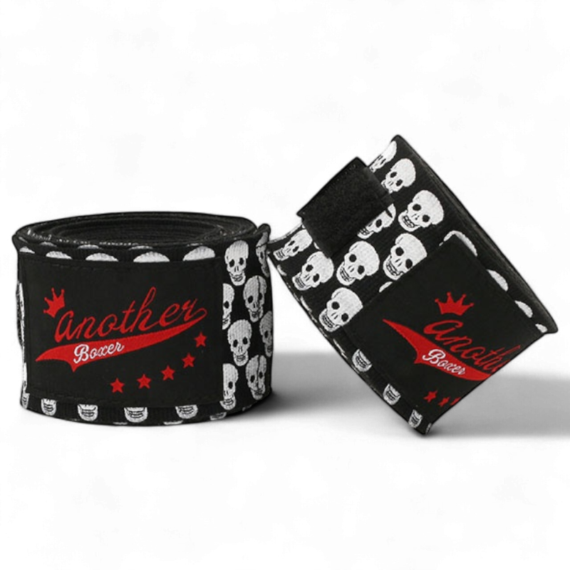 Бинты боксерские Another Boxer с принтом Череп 3 м Черный