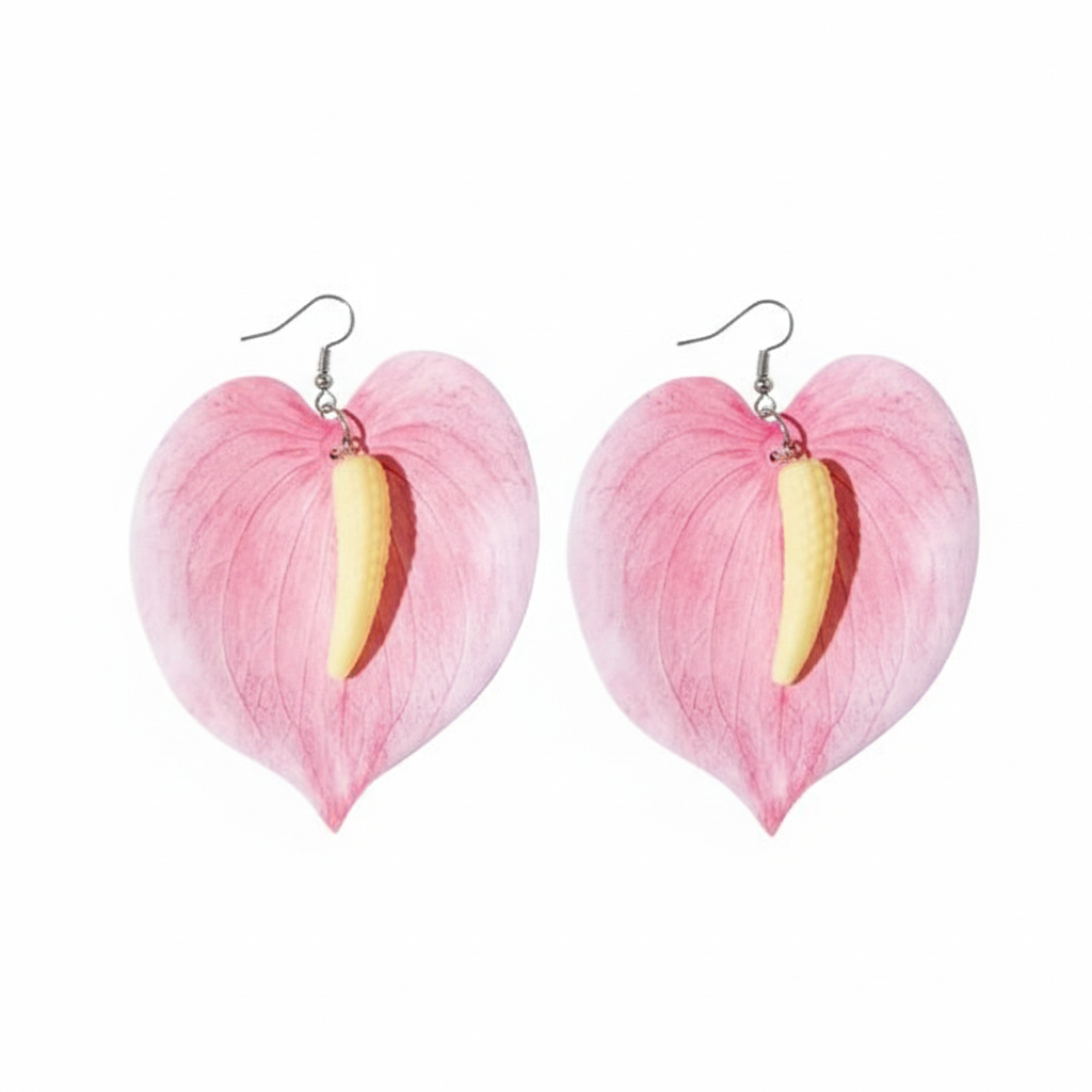 Серьги антуриум Розовый (2891800363)