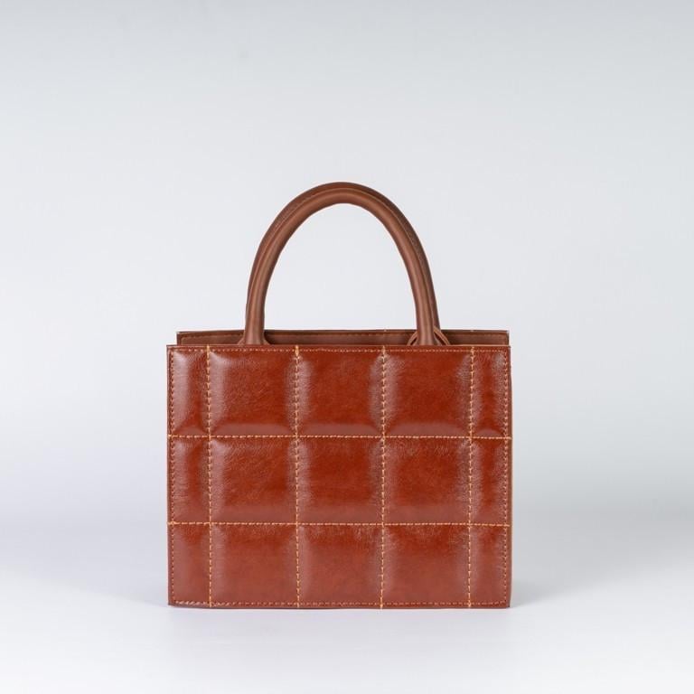 Сумка жіноча XENIA № 60-21 каркасна з глаткою екошкіри Рудий - фото 3