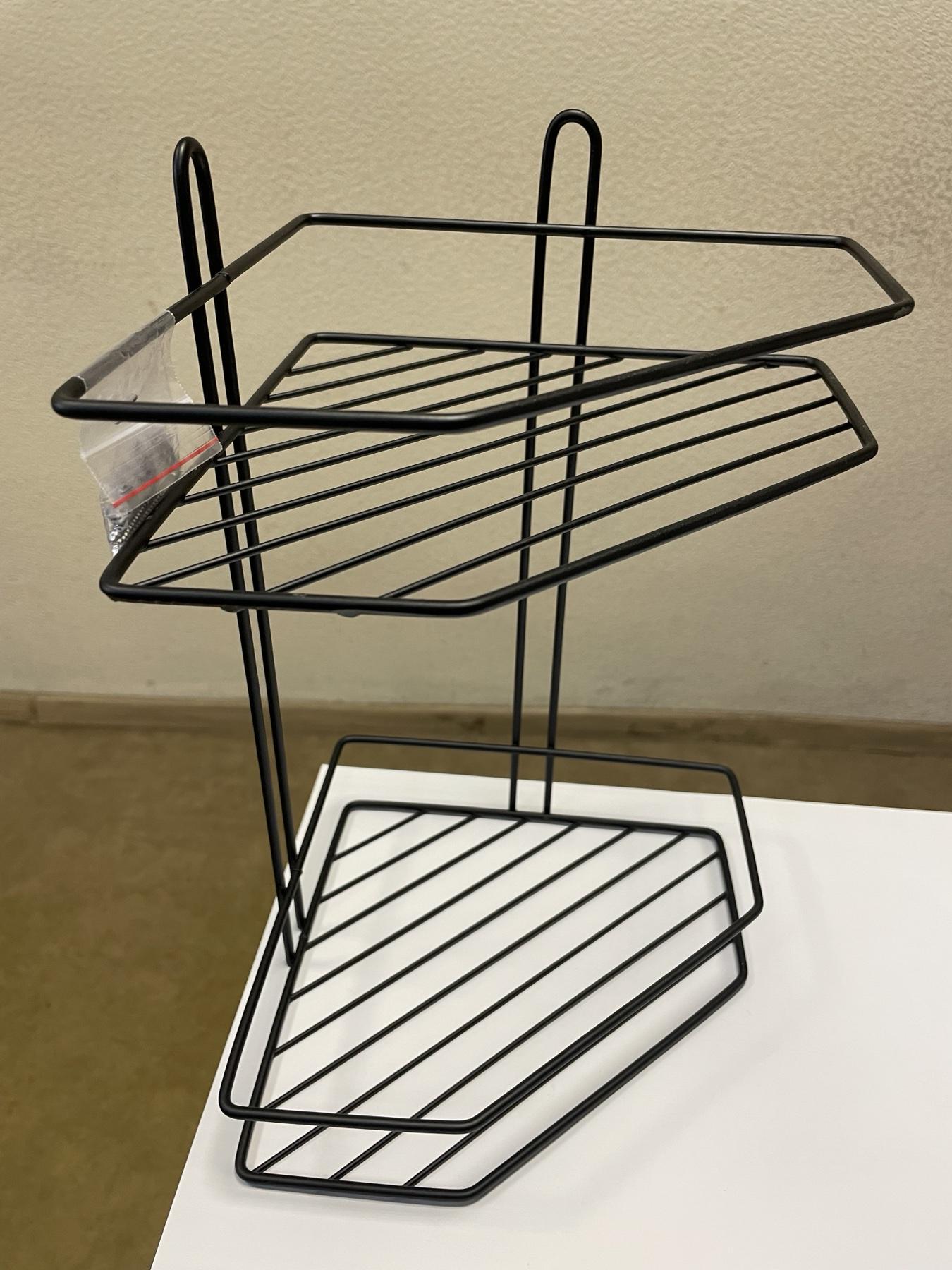 Полка угловая MOBILITY 2-х ярусная для ванной комнаты 32,5х19,5х19,5 см Черный (26650476) - фото 7