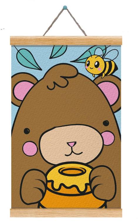 Картина по номерам Мишка с медом (M 6103 RU)