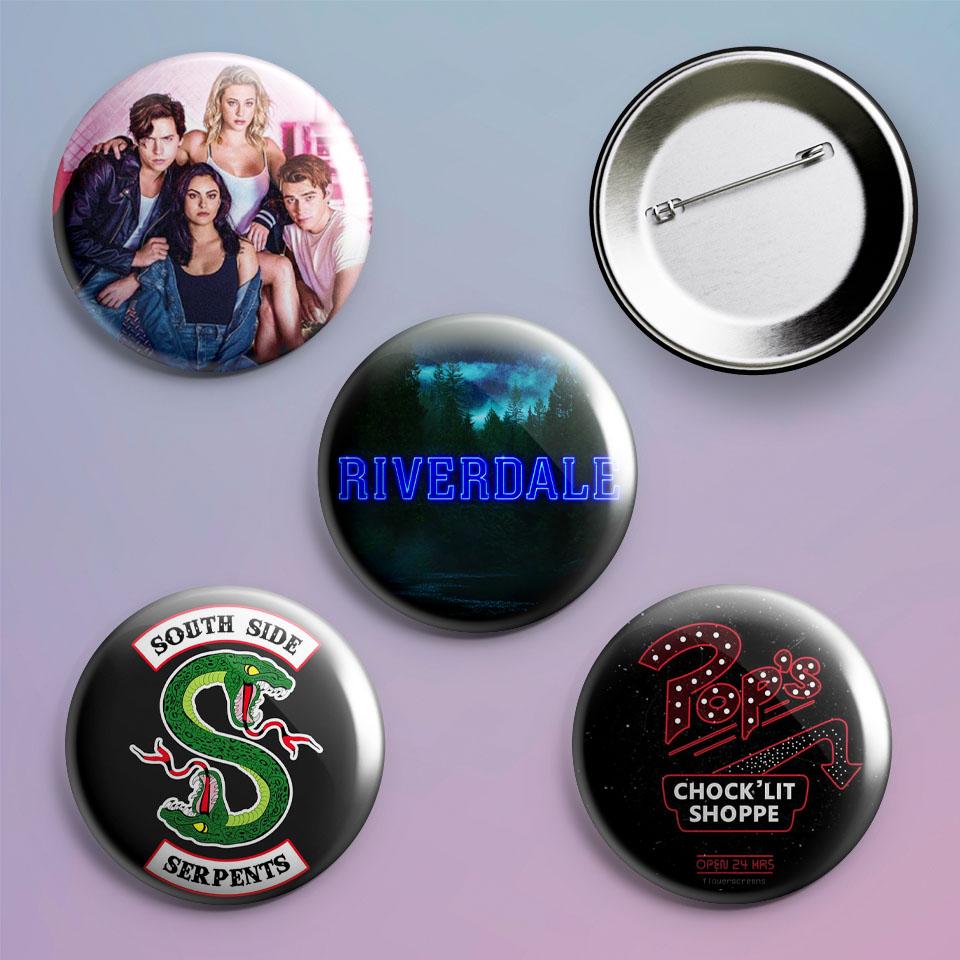 Значки на рюкзак с принтом Riverdale 4 шт.