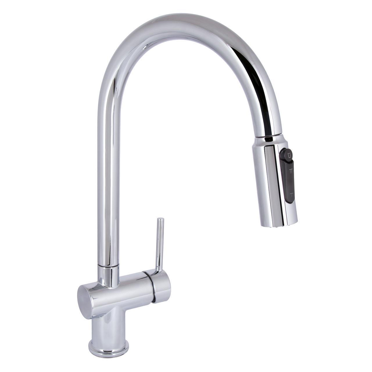 Смеситель для кухни Qtap Rozcesti с выдвижным изливом с подключением для питьевой воды QTROZ366CRM45938 Chrome (2553560751)