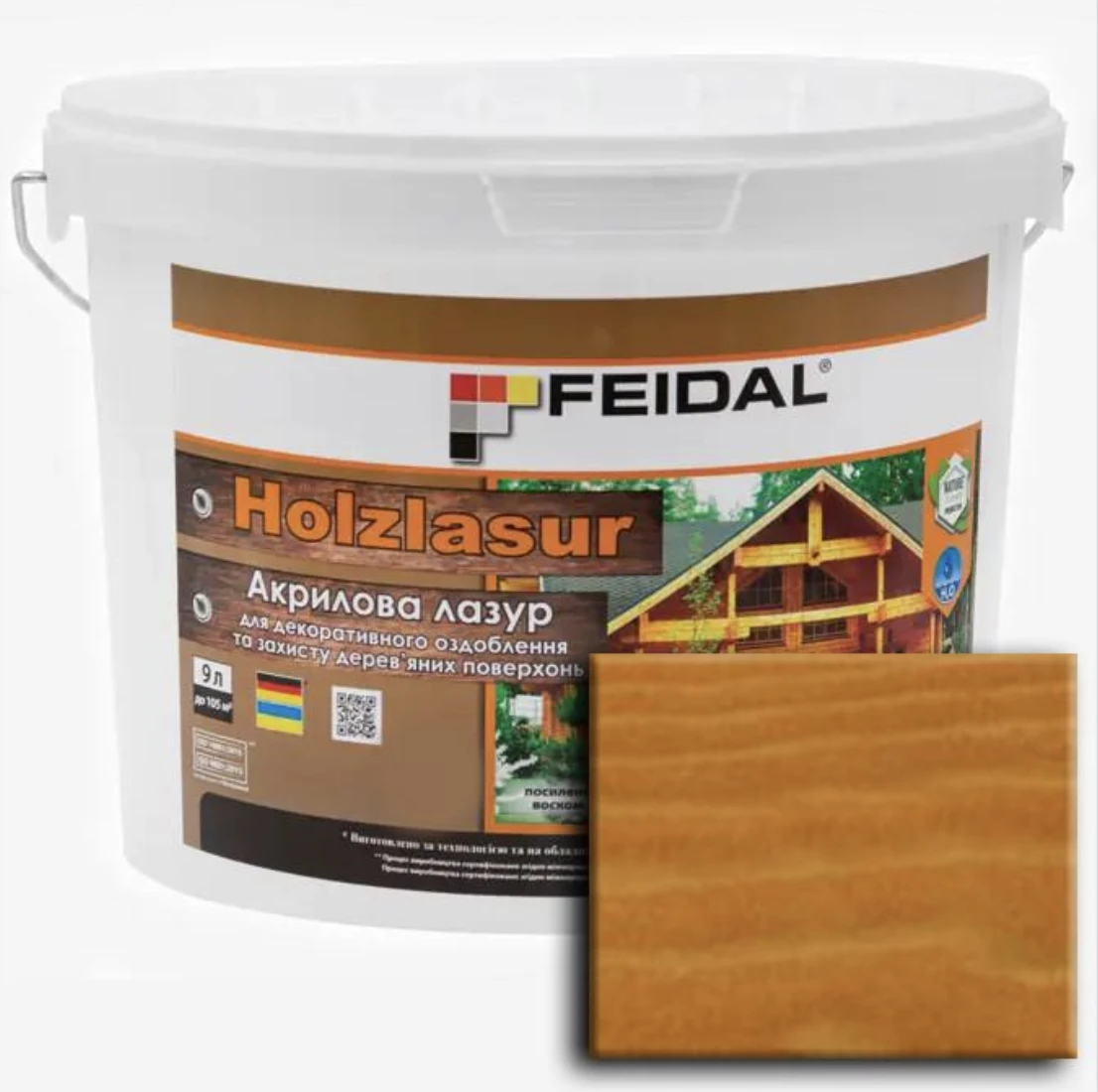 Лазурь акриловая Feidal Holzlasur 9 л Орегон (1886455877)