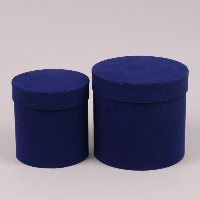 Комплект коробок для цветов Flora велюр 2 шт. Синий (39901) - фото 1 Комплект коробок для цветов Flora велюр 2 шт. Синий (39901) - фото 1