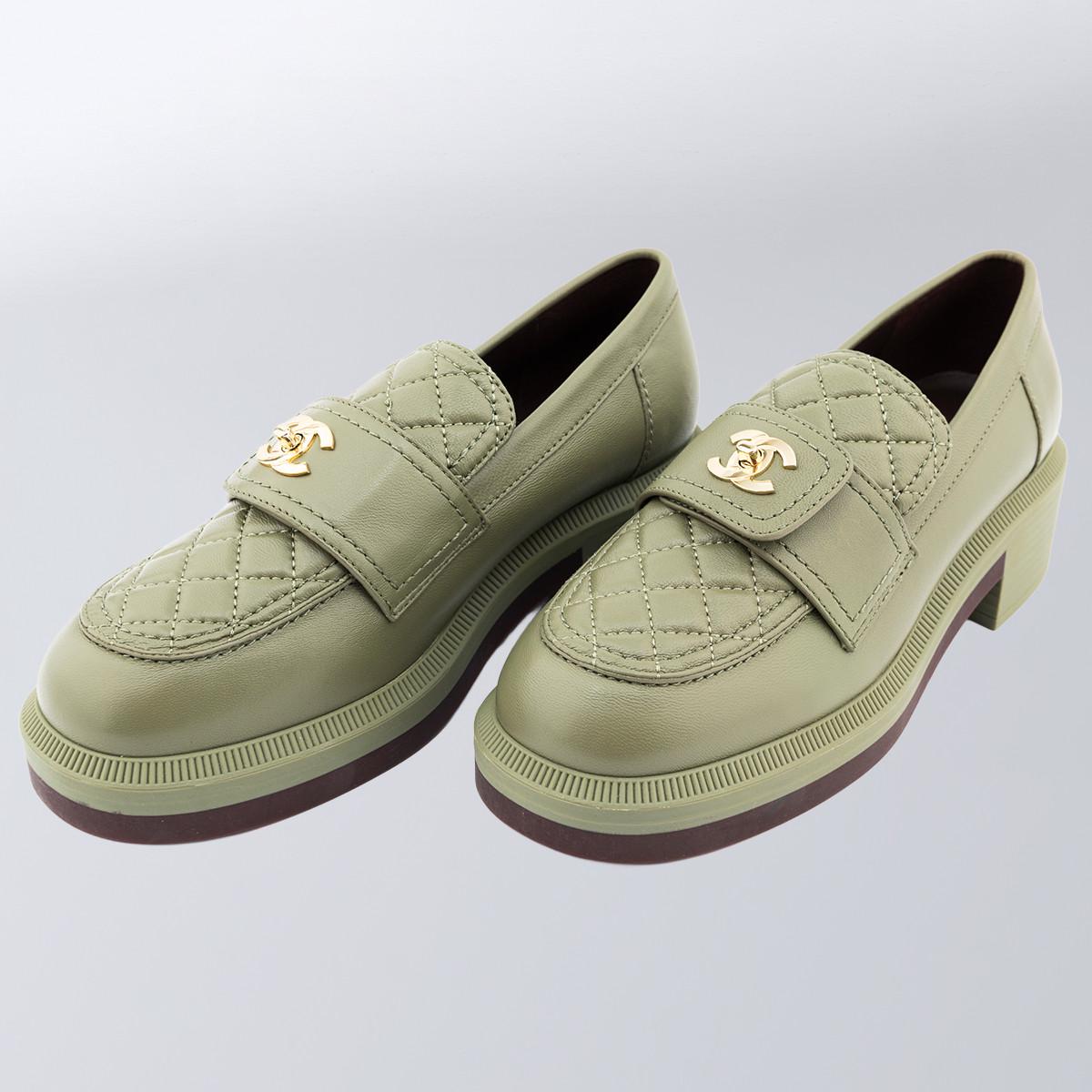 Лофери жіночі повсякденні Chanel р. 38 Зелений (2797308535)