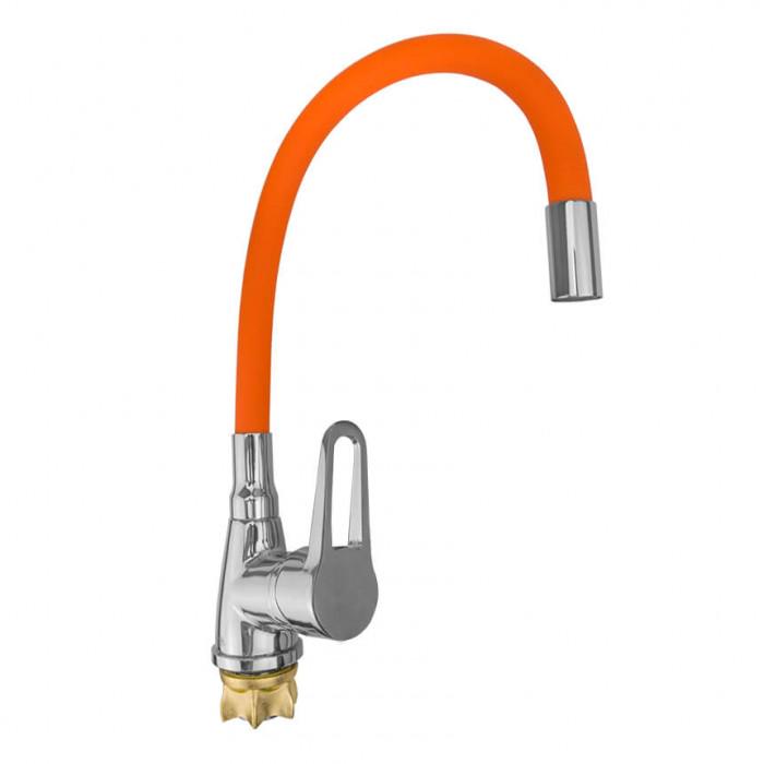 Смеситель для кухни Wezer SOP4-R045 ORANGE 1036596 с гибким изливом Оранжевый (102483)