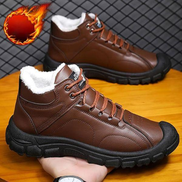 Ботинки зимние M00196-3 с прорезиненным носком и мягким мехом 44 р. Коричневый - фото 2 Ботинки зимние M00196-3 с прорезиненным носком и мягким мехом 44 р. Коричневый - фото 2