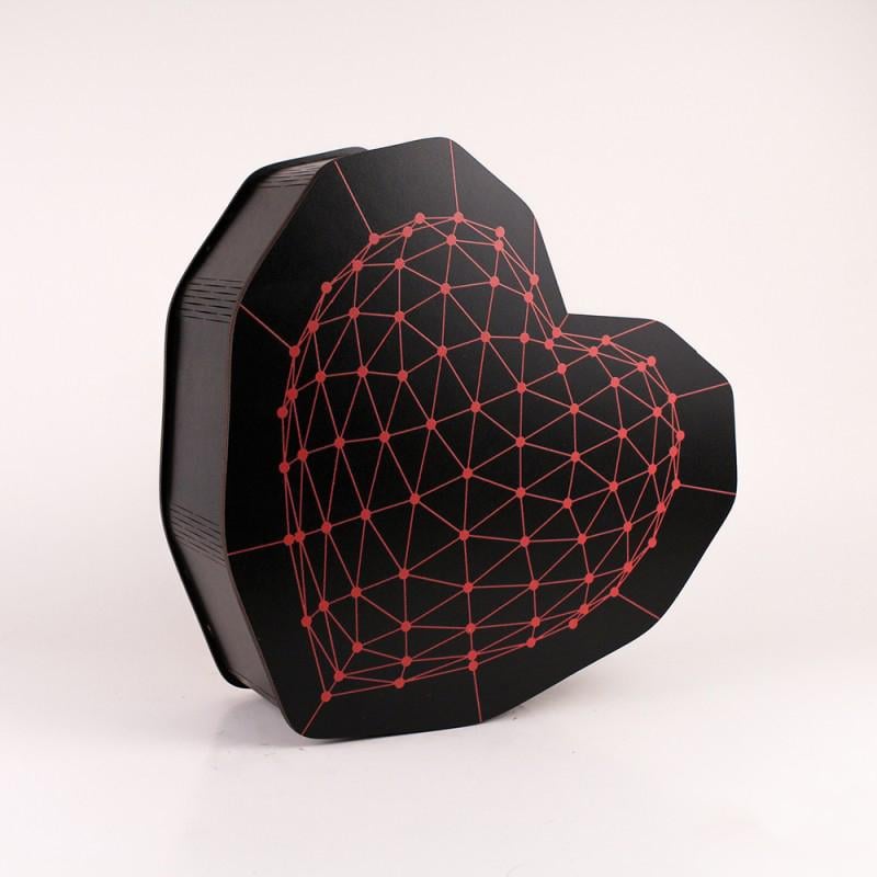 Коробка "Серце 3D" Червоний/Чорний (3267)
