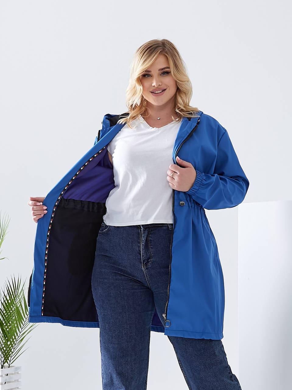 Плащ демісезонний Aiza А102 з капюшоном р. 42-44 Синій (11719128) - фото 5