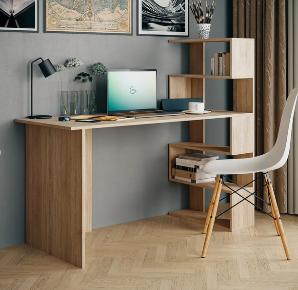 Письменный стол компьютерный для школьника 1416х1226х600 мм Дуб сонома (540540)