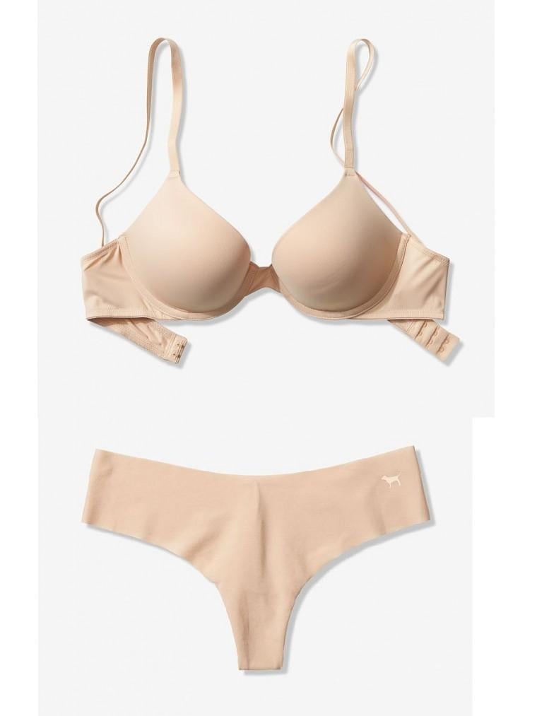 Комплект нижнего белья Victoria's Secret 380-685 Push-up и стринги 75D/М Бежевый (25-21)