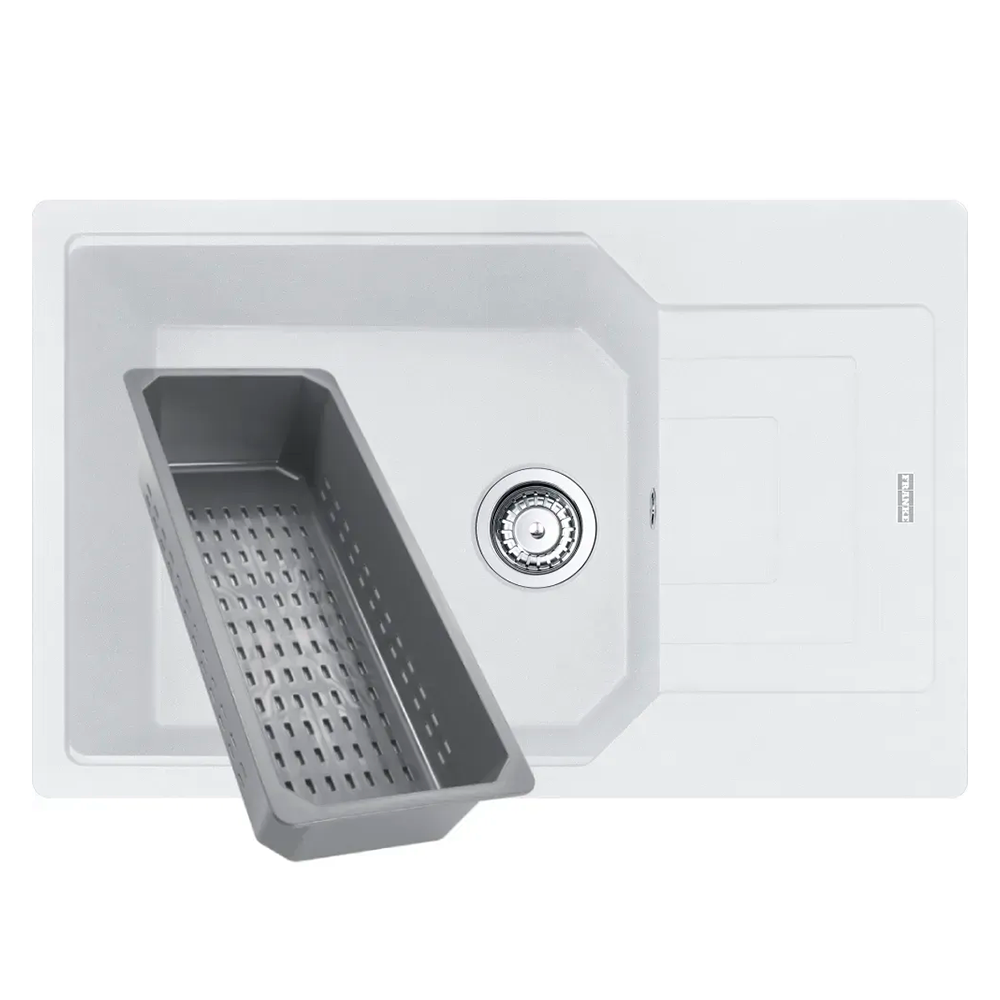 Мойка кухонная с крылом Franke Urban UBG 611-78 XL прямоугольная фрагранит 780х500 мм White (114.0701.801)