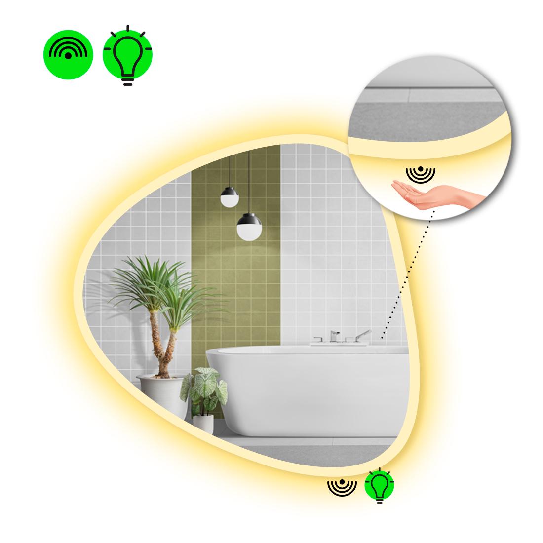 Зеркало с LED подсветкой Nuvola 3 с ИК включателем 140x140 см