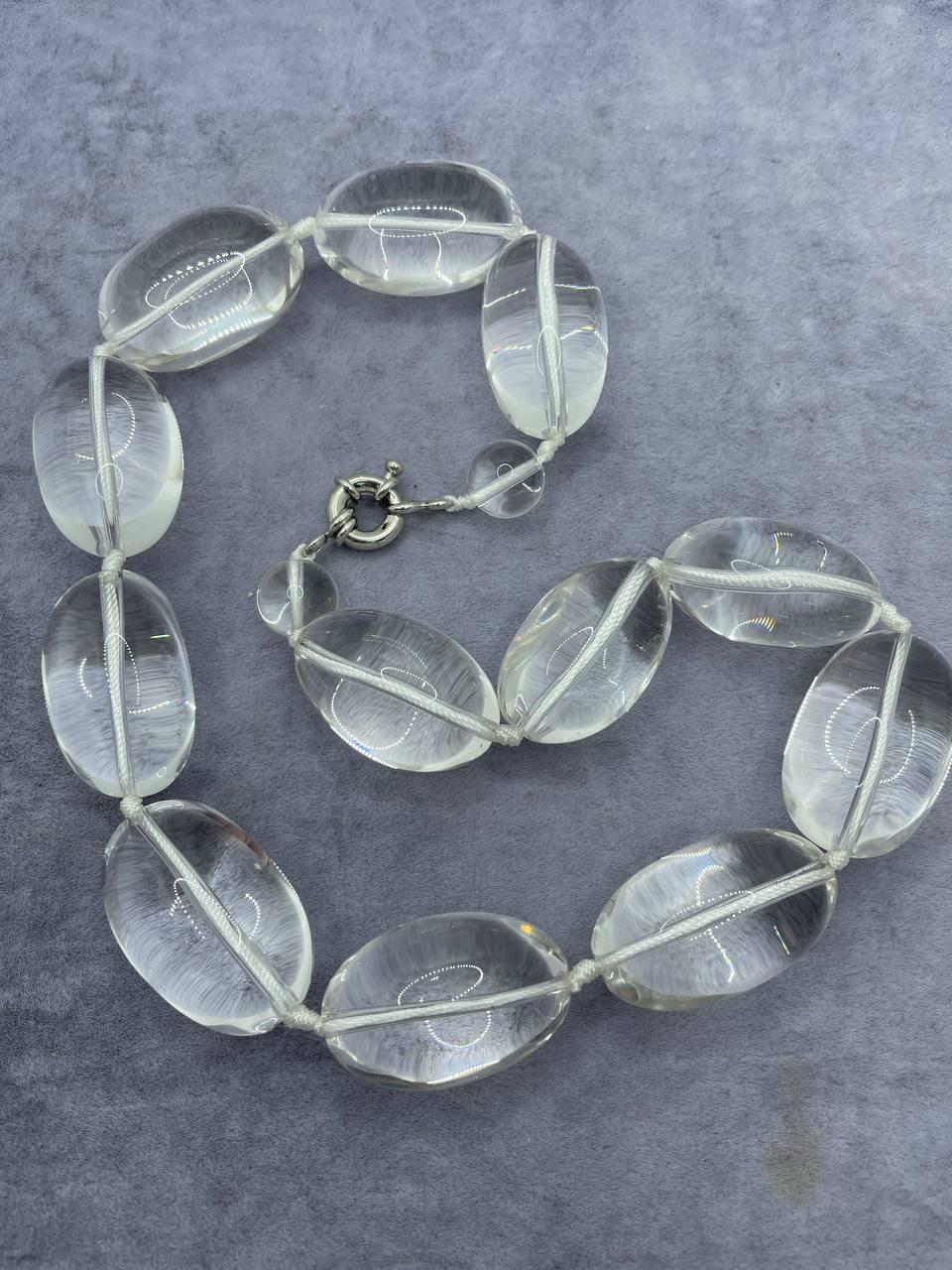 Бусы горный хрусталь 50 см Бесцветный (9754)