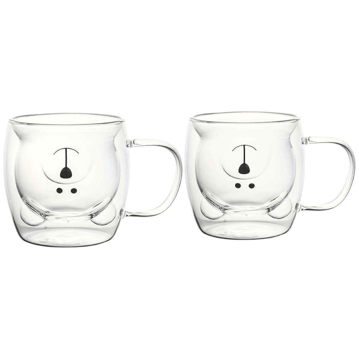 Набор чашек A-PLUS с двойными стенками и ручками 280 мл 2 шт.