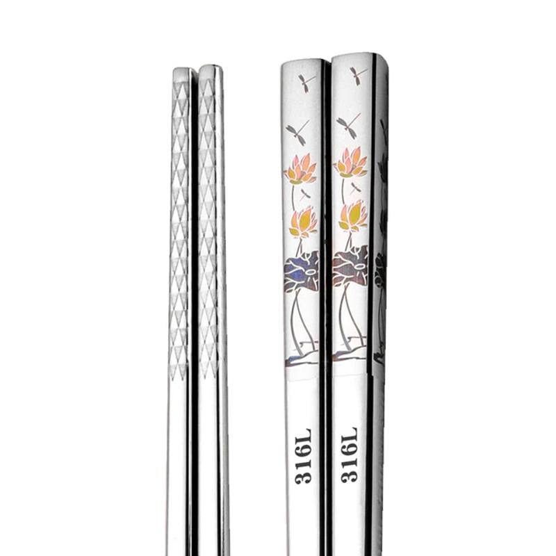 Палочки для еды металлические с декором Cherry Blossom 25 см (726-2) - фото 3 Палочки для еды металлические с декором Cherry Blossom 25 см (726-2) - фото 3