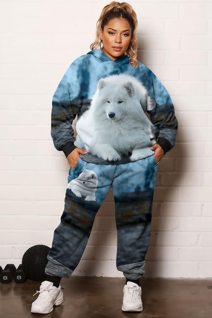 Спортивний костюм жіночий Пес батал 4XL Синій (200108)