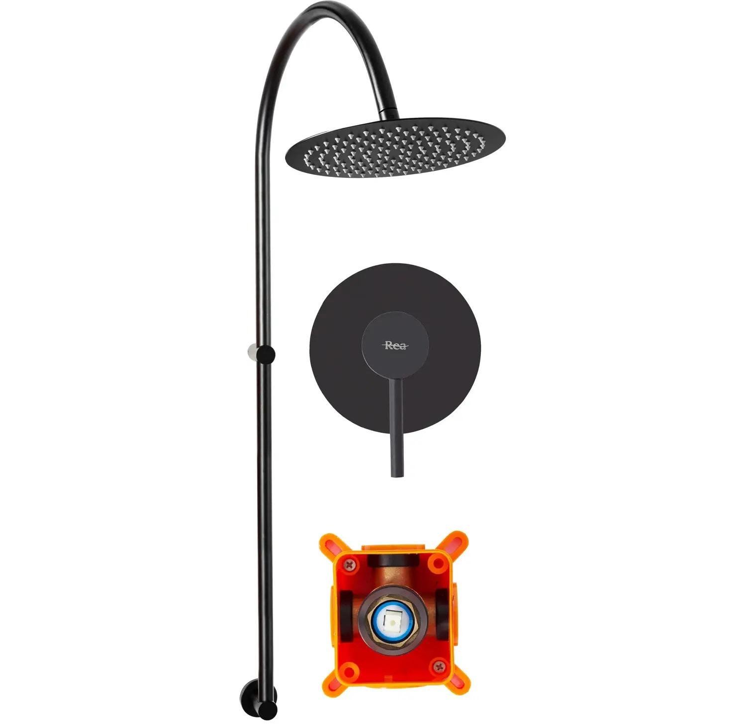 Душевой гарнитур Rea LUGANO + BOX Черный (Rea-P9301)