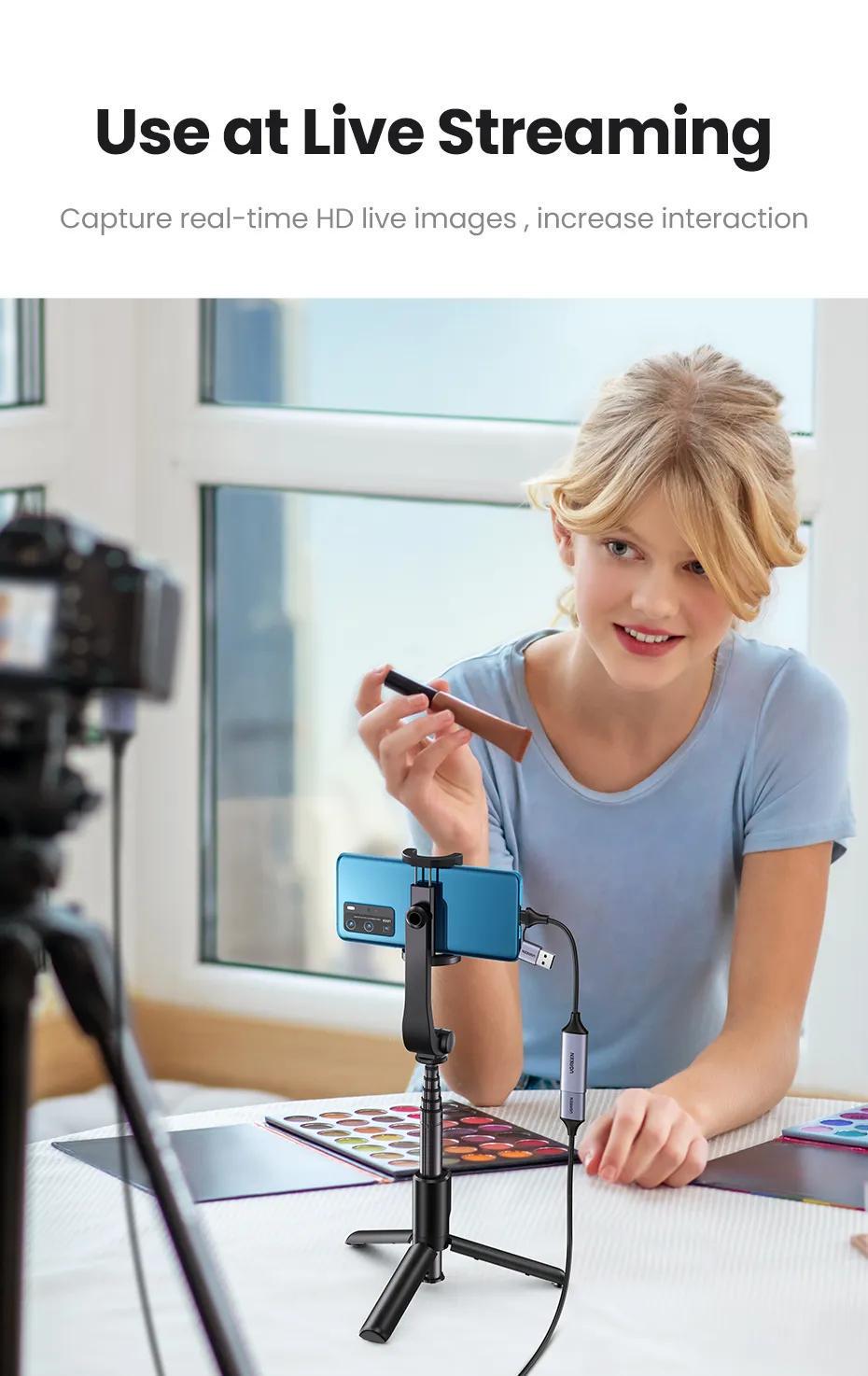 Карта видеозахвата UGREEN Type-C/USB-HDMI 4K режимы Черный (40189) - фото 6