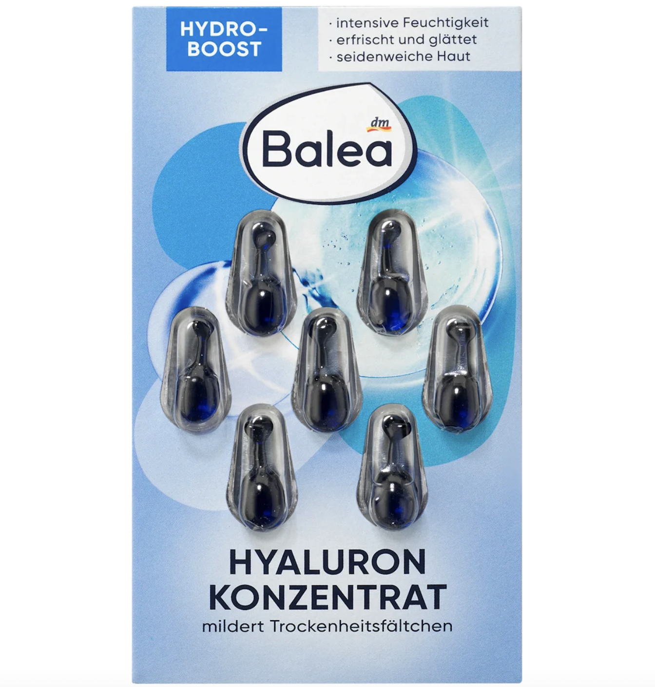 Сыворотка Balea Hyaluron с гиалуроновой кислотой для интенсивного увлажнения 7 шт.