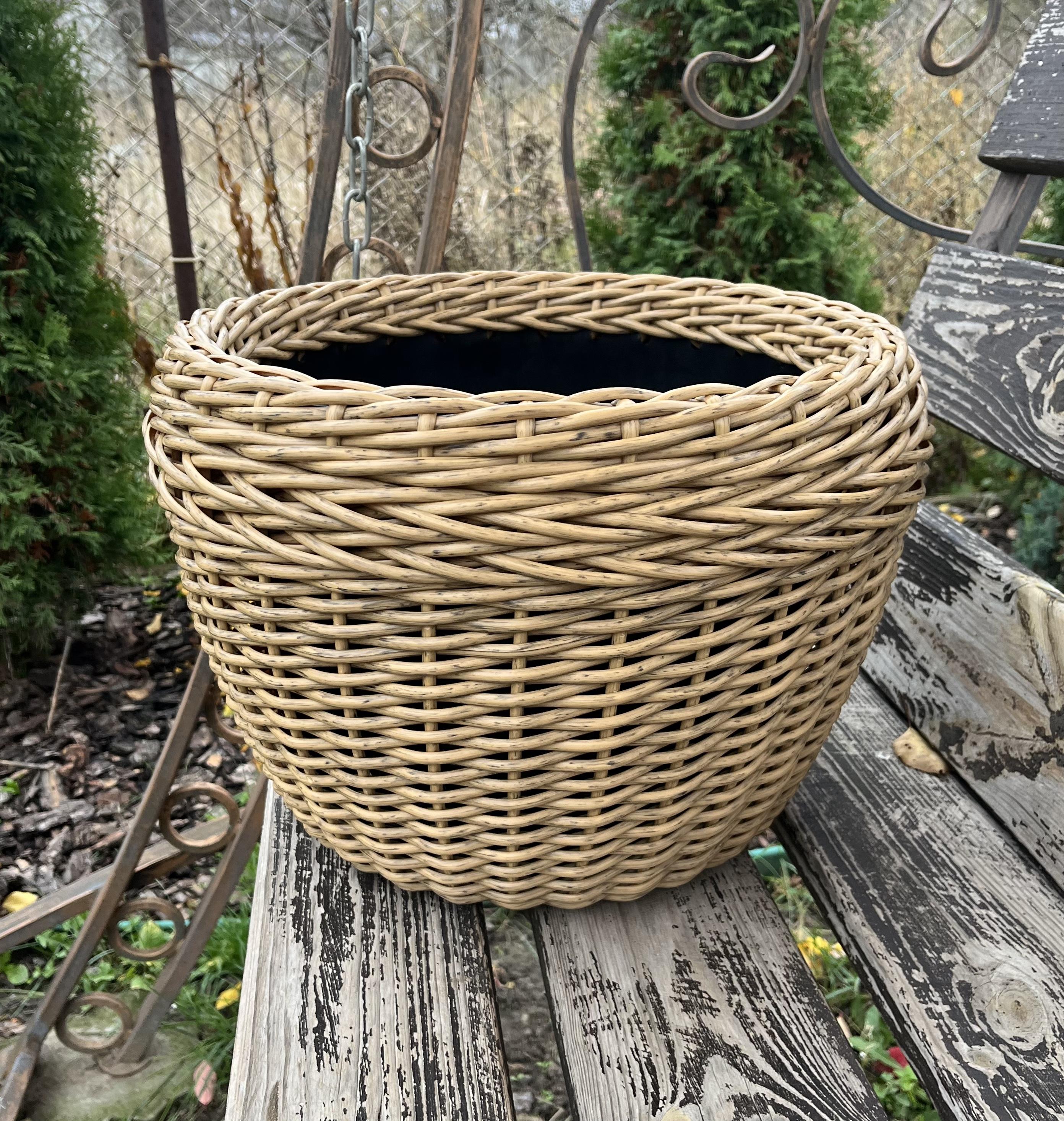 Кашпо для квітів зі штучного ротанга 20 л Дерево (30306878) - фото 4 Кашпо для квітів зі штучного ротанга 20 л Дерево (30306878) - фото 4