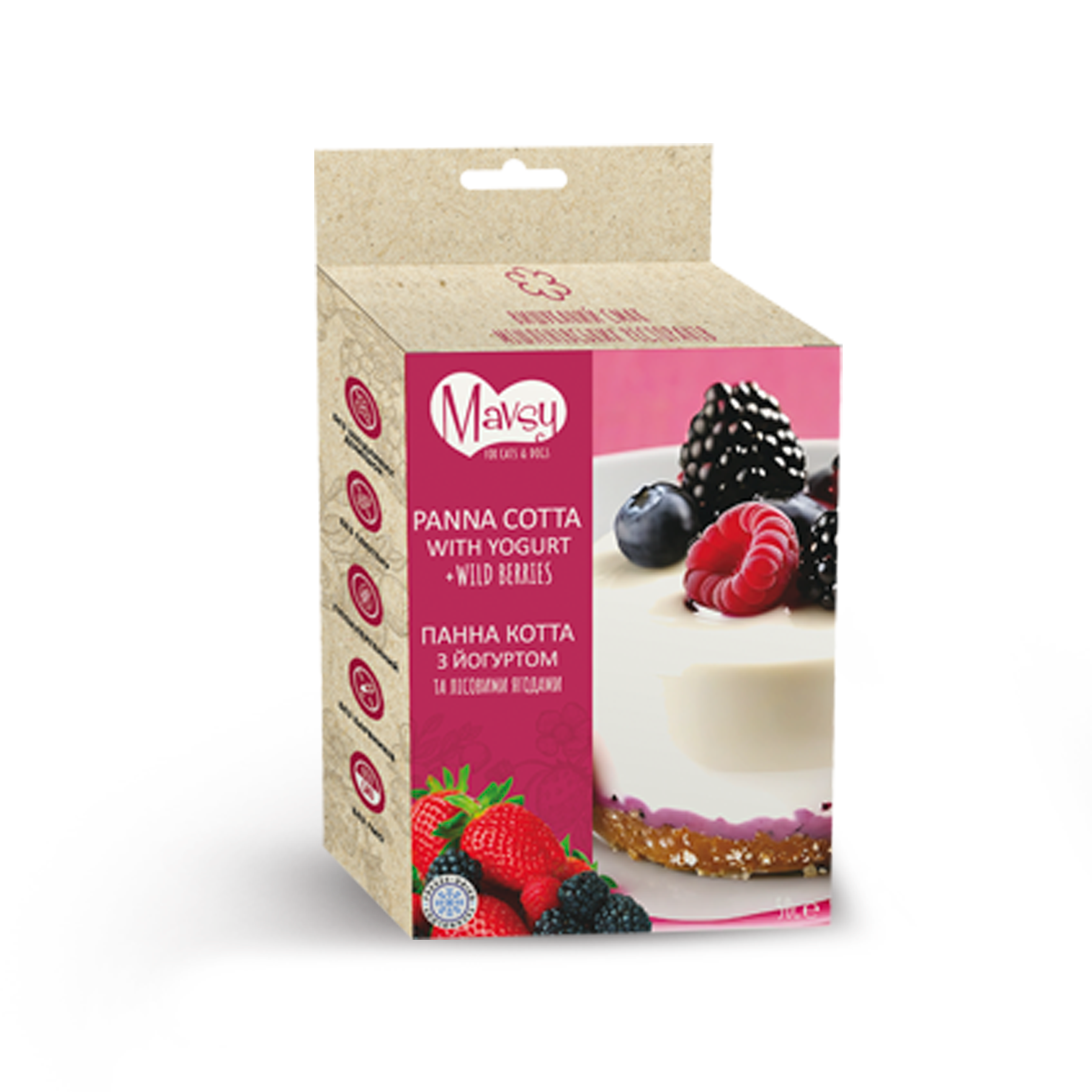 Лакомство для собак Mavsy Freeze dried PANACOTTA WITH YOGURT AND WILD BERRIES панна-котта с йогуртом и лесными ягодами от 3-х месяцев 50 г (24624852)