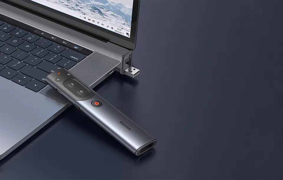 Презентер BASEUS BS-OH085 Orange Dot Wireless Presenter Red Laser Grey (67675) - фото 4 Презентер BASEUS BS-OH085 Orange Dot Wireless Presenter Red Laser Grey (67675) - фото 4