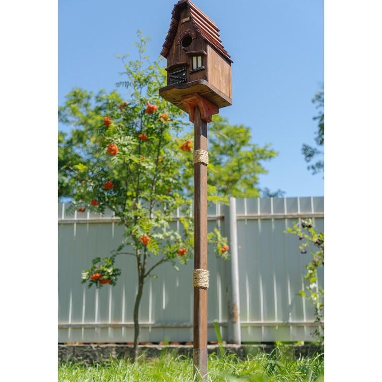 Скворечник Геник из дерева обработанного защитной декоративной пропиткой 37×18×26/140 см - фото 6