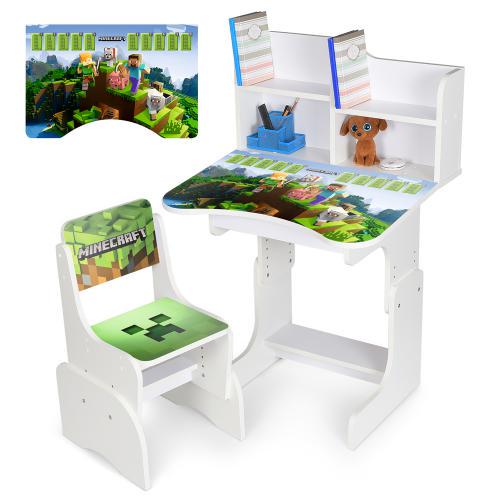 Парта со стульчиком N 2071-13-1 Minecraft таблица умножения - фото 2 Парта со стульчиком N 2071-13-1 Minecraft таблица умножения - фото 2