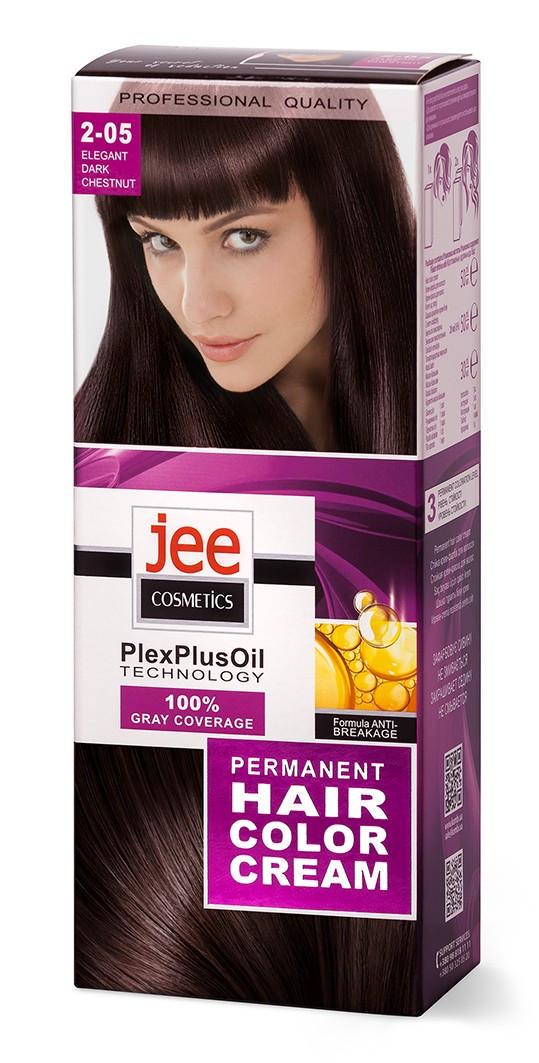Крем-краска для волос стойкая JEE Cosmetics тон 2-05 Изысканный темный каштан (2265842615)