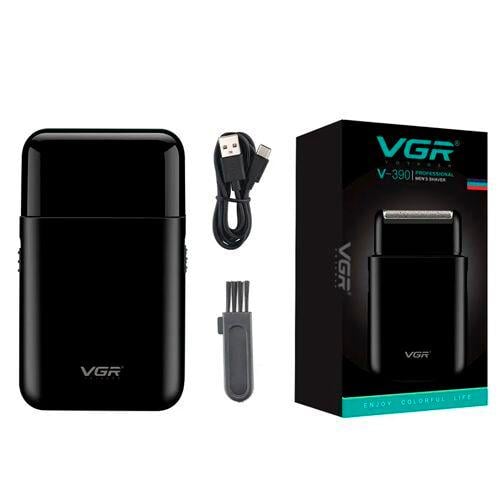 Електробритва акумуляторна VGR V-390 сіткова з висувним тримером/USB зарядкою Чорний (ML-06387)
