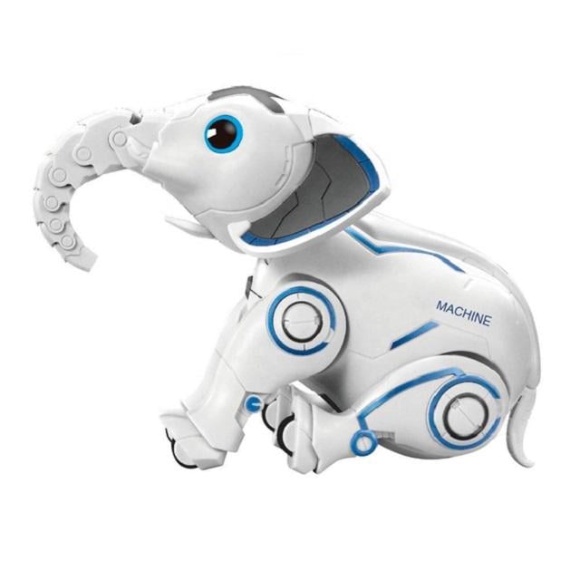 Слон на радиоуправлении Intelligent Elephant пульт/звуки/музыка/подсветка/трюки White (151710)