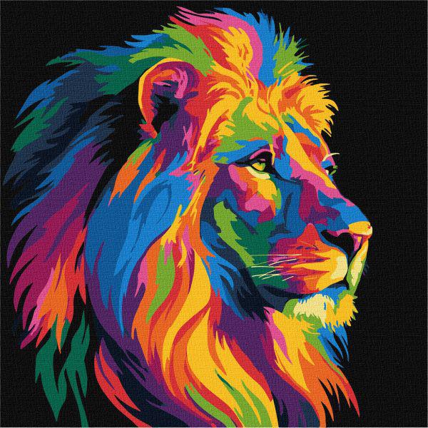Картина по номерам Ideyka Яркий лев 30х30 см (Id-KHO6823)