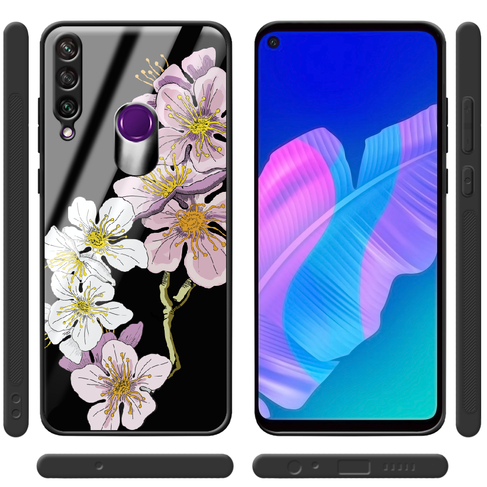 Чохол BoxFace Huawei Y6p Cherry Blossom Чорний силікон зі склом (40017-cc4-40863) - фото 2