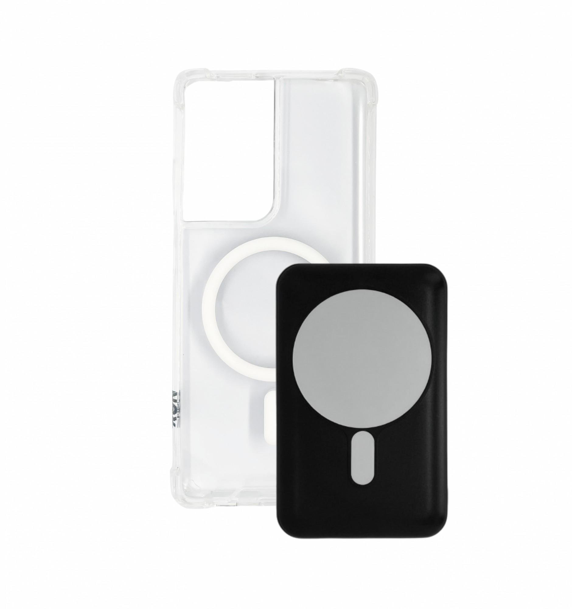 Чехол с беспроводной батареей XON 10000 mAh для Samsung S21 Ultra BatteryCase Прозрачный/Черный (180603135)