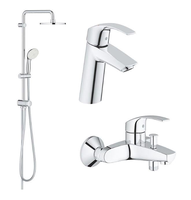 Набор смесителей для ванной комнаты Grohe Eurosmart с душевой системой Tempesta 3в1 (GROHE/123246R)