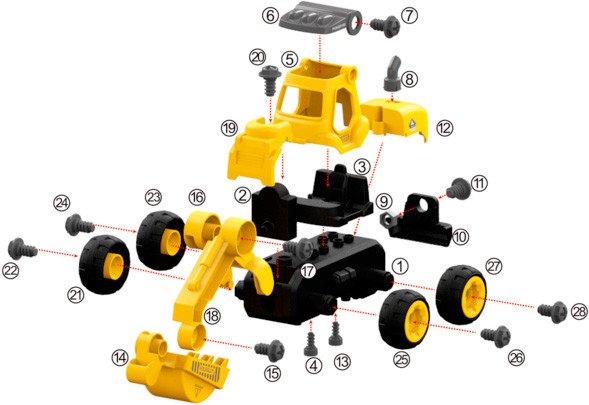 Конструктор Diy Spatial Creativity Экскаватор LM8011-SZ-1 (CJ-1365029) - фото 2