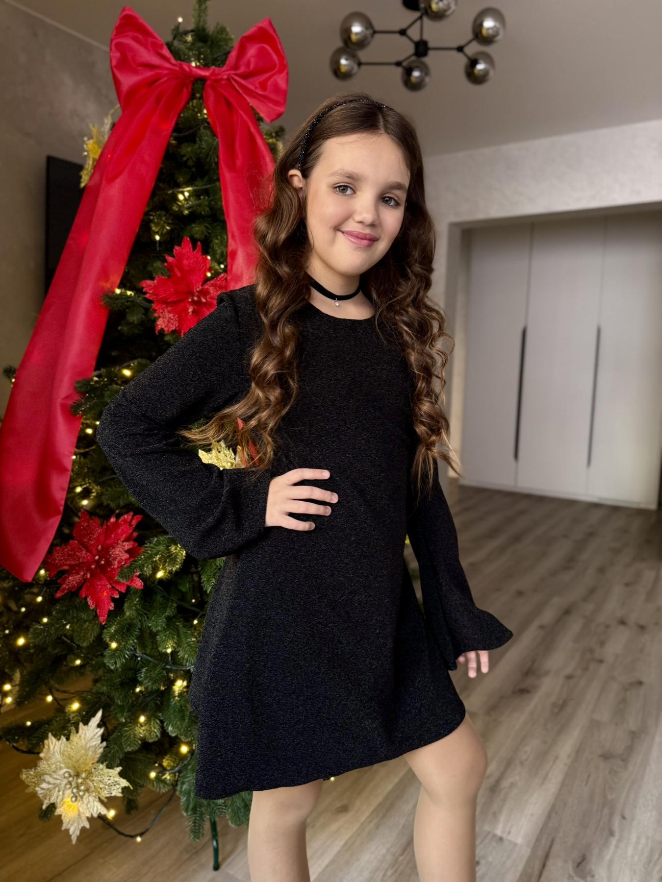 Сукня блискуча підліткова з люрексу IRmAS 1326 152 см Чорний - фото 5 Сукня блискуча підліткова з люрексу IRmAS 1326 152 см Чорний - фото 5