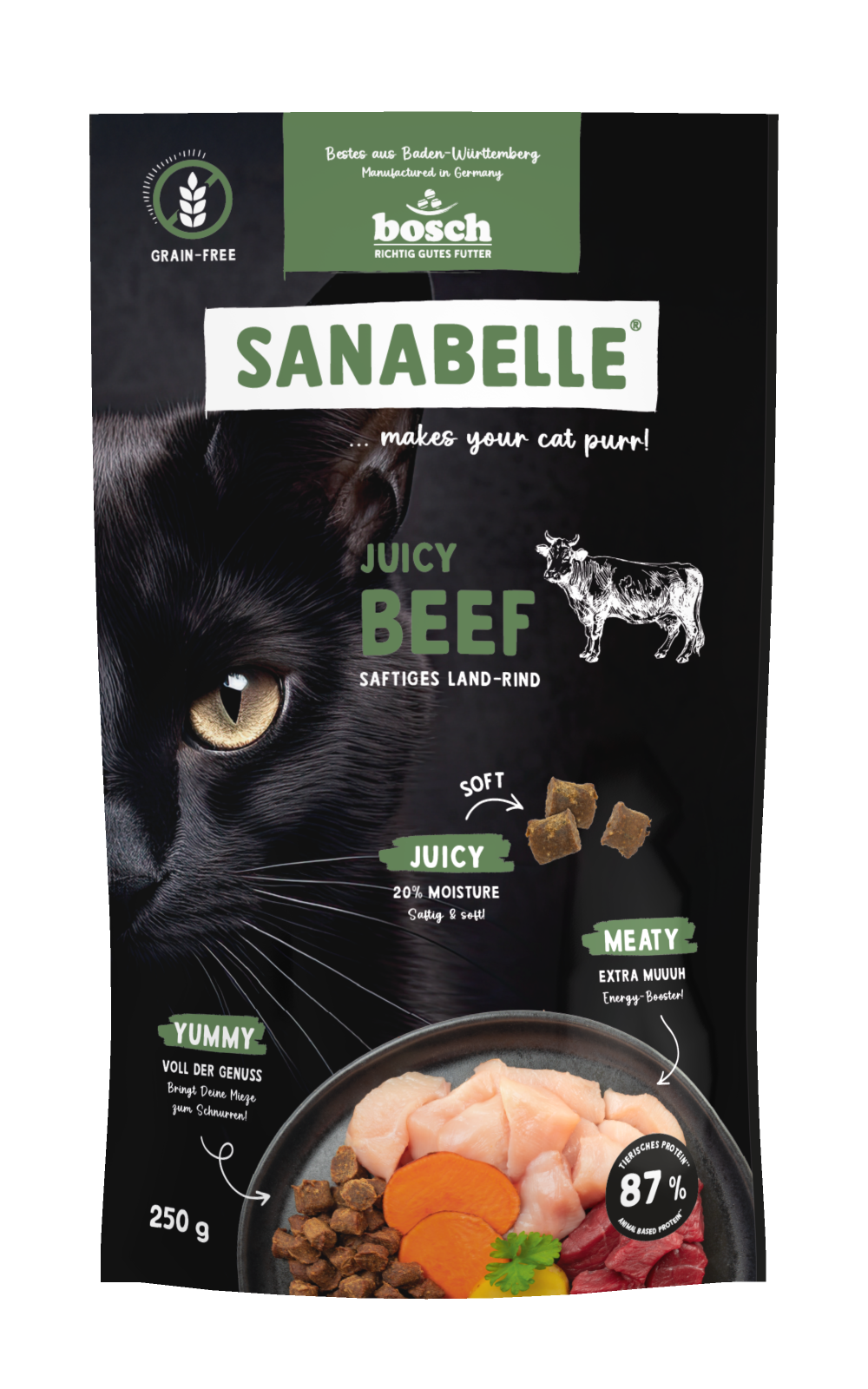 Мягкий корм Sanabelle Juicy с говядиной для котов 250 г