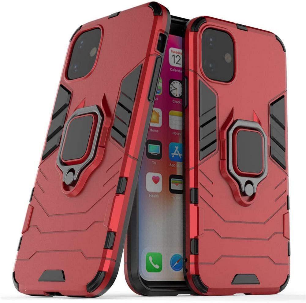 Противоударный чехол iPhone 11 (подставка кольцо) Red (29686-2D)