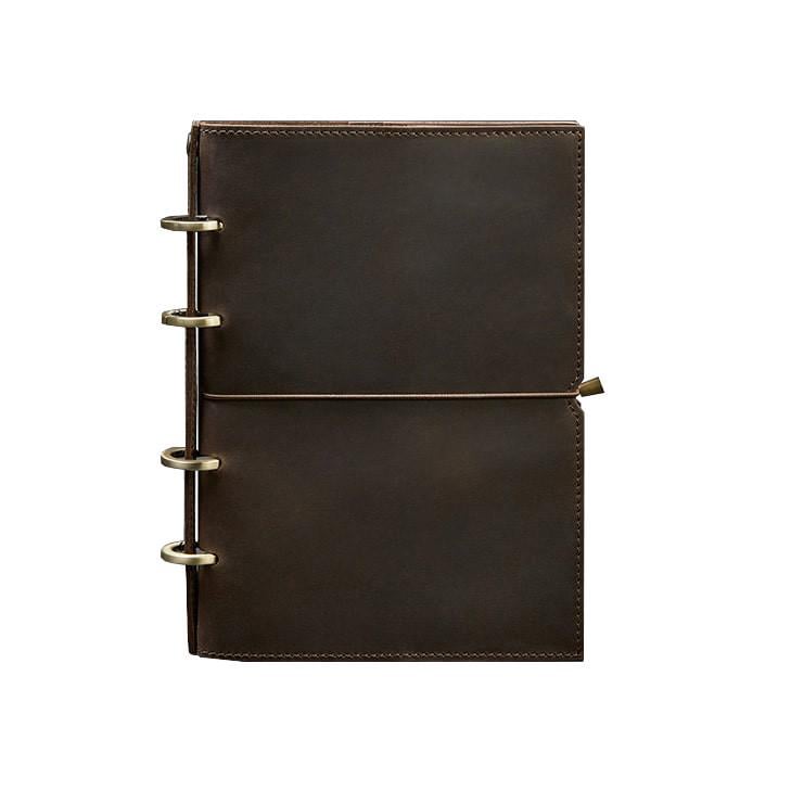 Блокнот шкіряний А5 на кільцях Софт-бук 9.0 в м'якій обкладинці Коричневий (A-026828) - фото 7