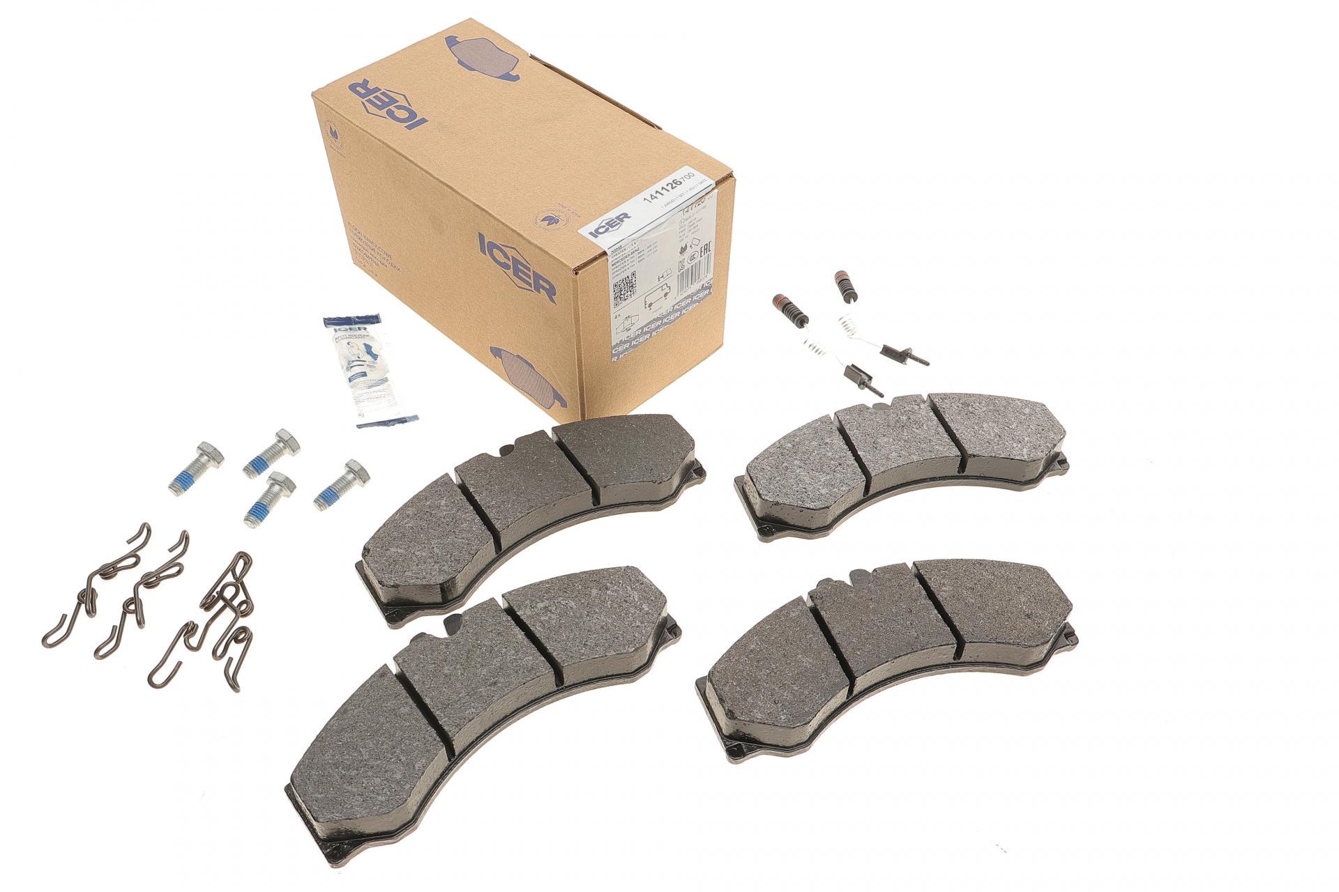 Колодки тормозные передние/задние ICER 141126-700 MB Sprinter 901-905 208-616 95-/VW LT 96-06 и датчики