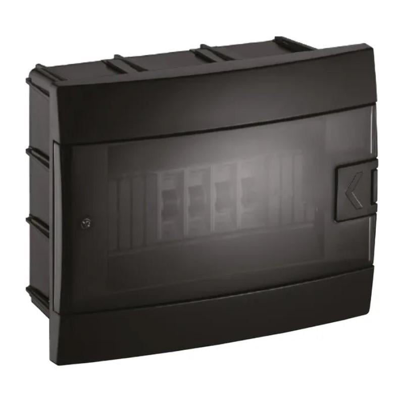 Щиток электрический внутренний HOROZ ELECTRIC 8 с пружинной системой блокировки Черный