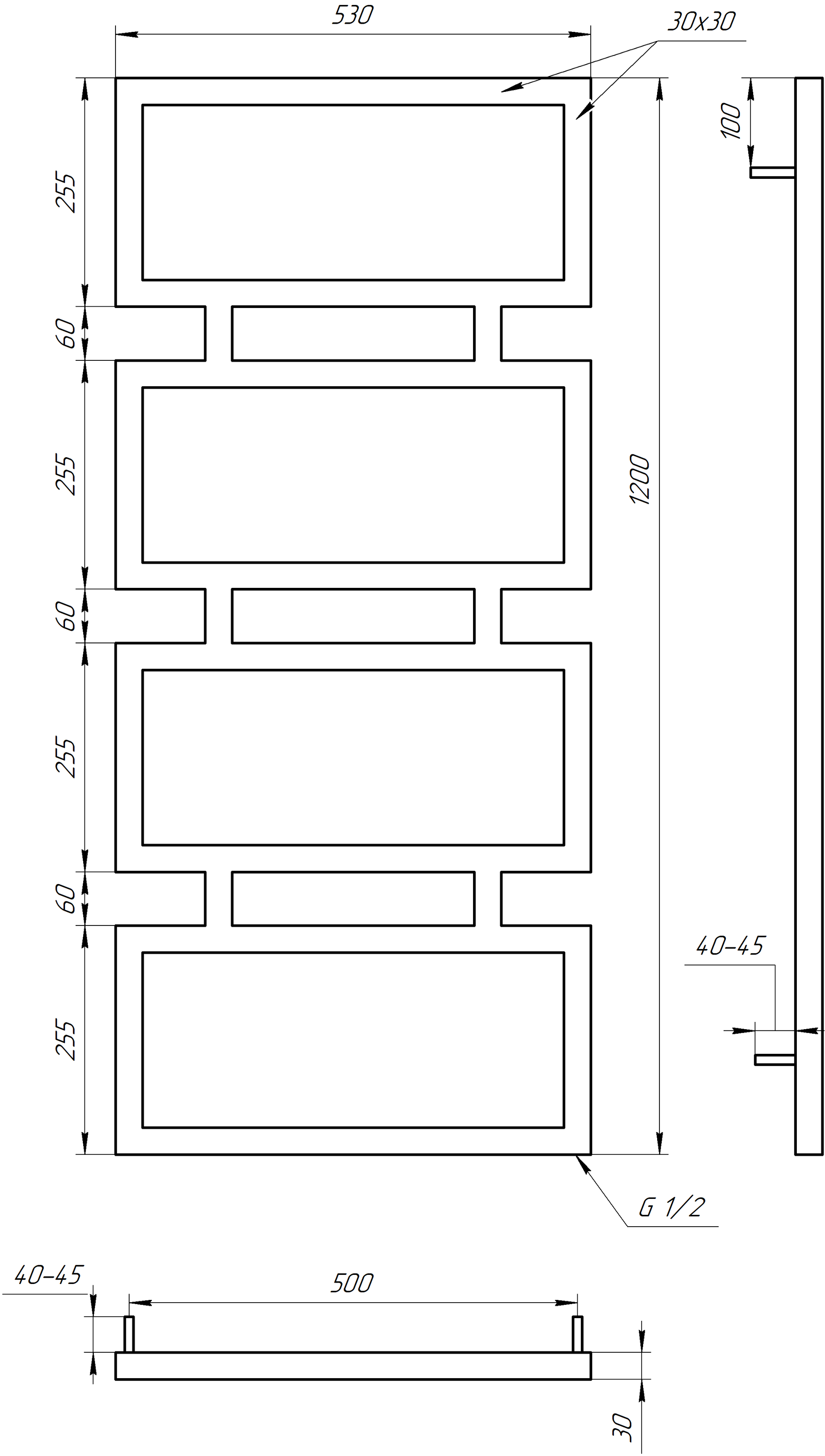 Рушникосушка електрична Genesis Aqua Quattro 120x53 см Білий (2470) - фото 2