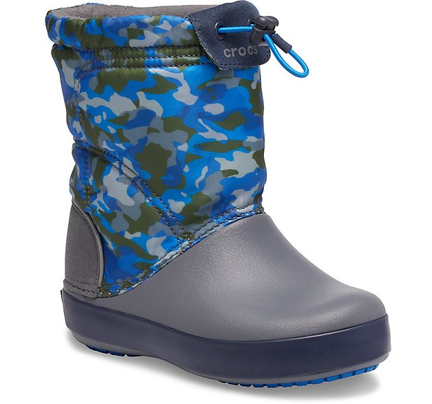 Сапоги зимние Crocs Kids Crocband LodgePoint Graphic Winter Boot р. J1/31-32/20,5 см Army Green/Charcoal