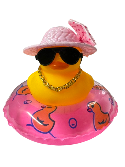 Игрушка в авто Утка на надувном круге в шляпе (14904870)