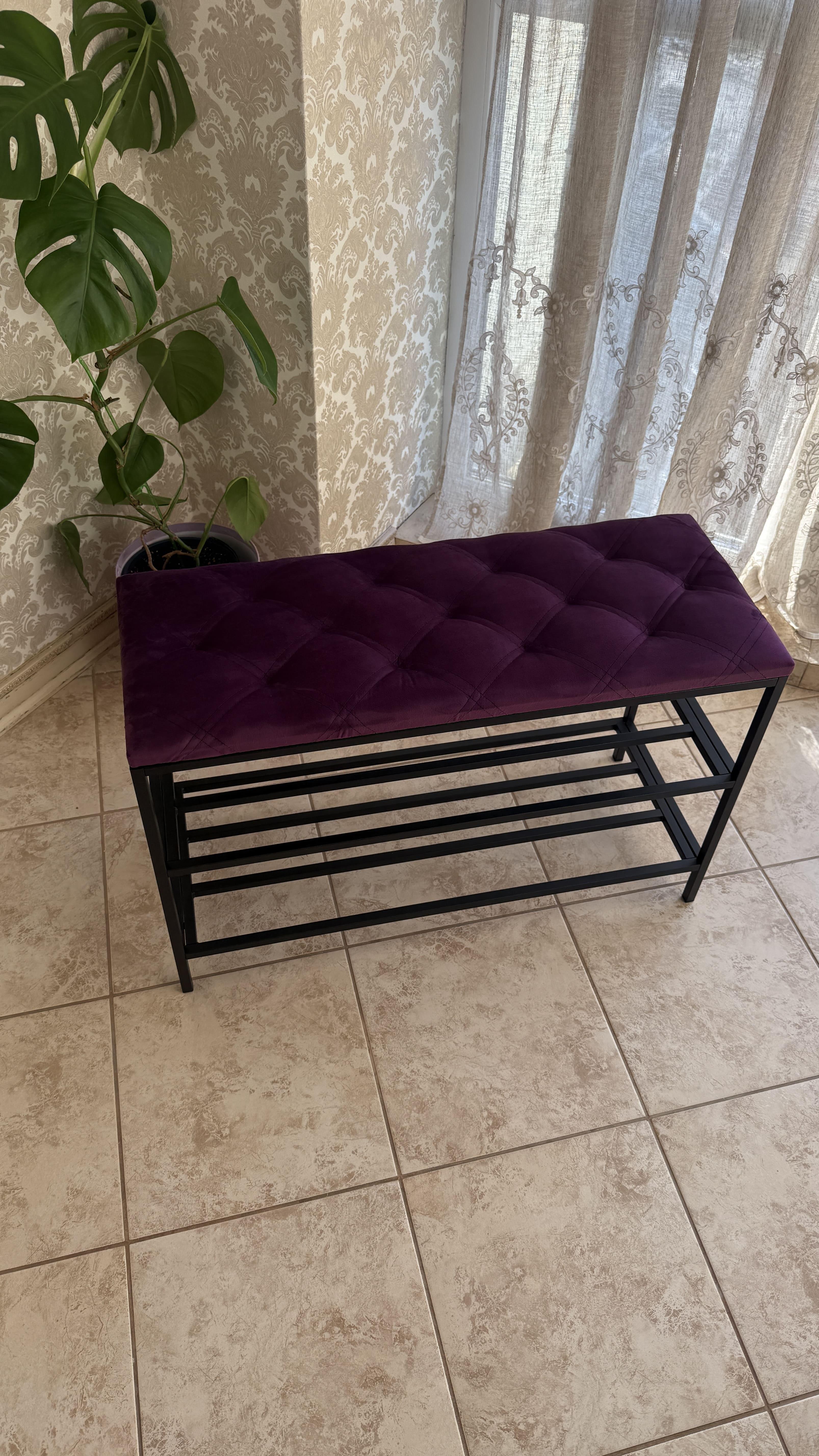 Банкетка велюровая антикоготь 100 см Фиолетовый (55242)