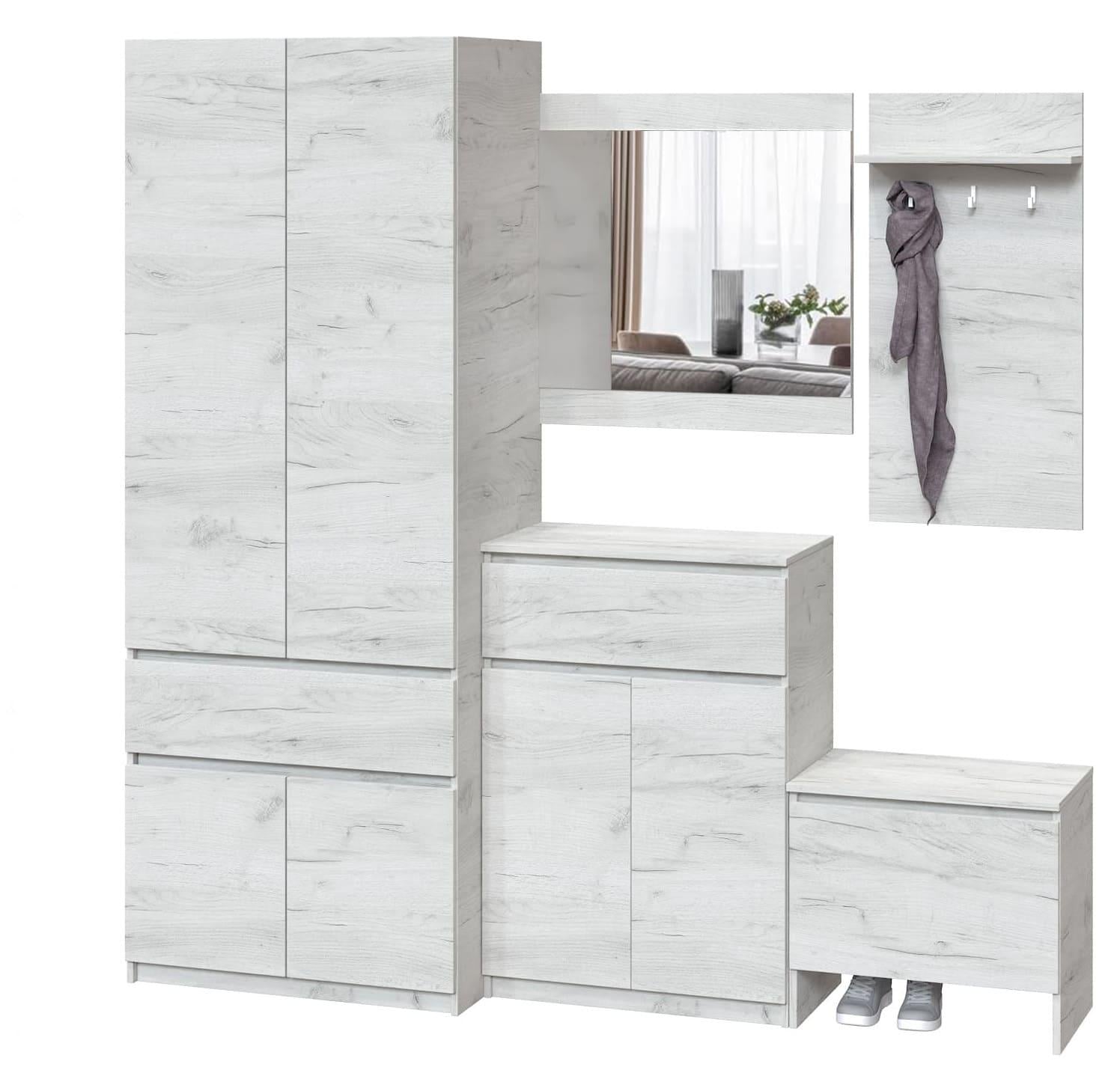 Прихожая Мастер Форм Брайт ДСП 2050х520х2000 мм Дуб крафт белый (21838)