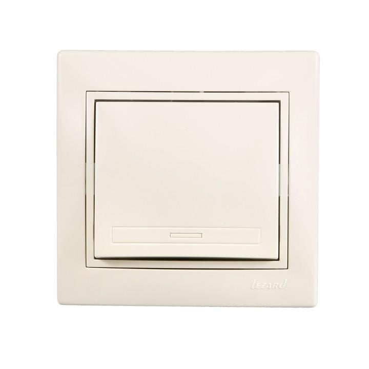 Вимикач одноклавішний Lezard Mira Кремовий (701-0303-100)